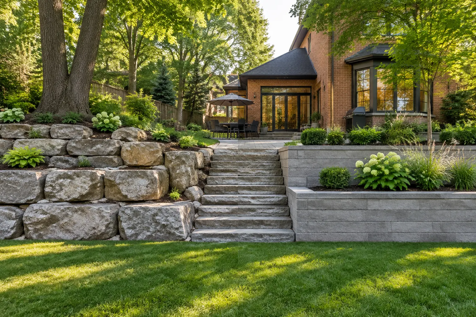 Armour Stone vs Block Retaining Walls