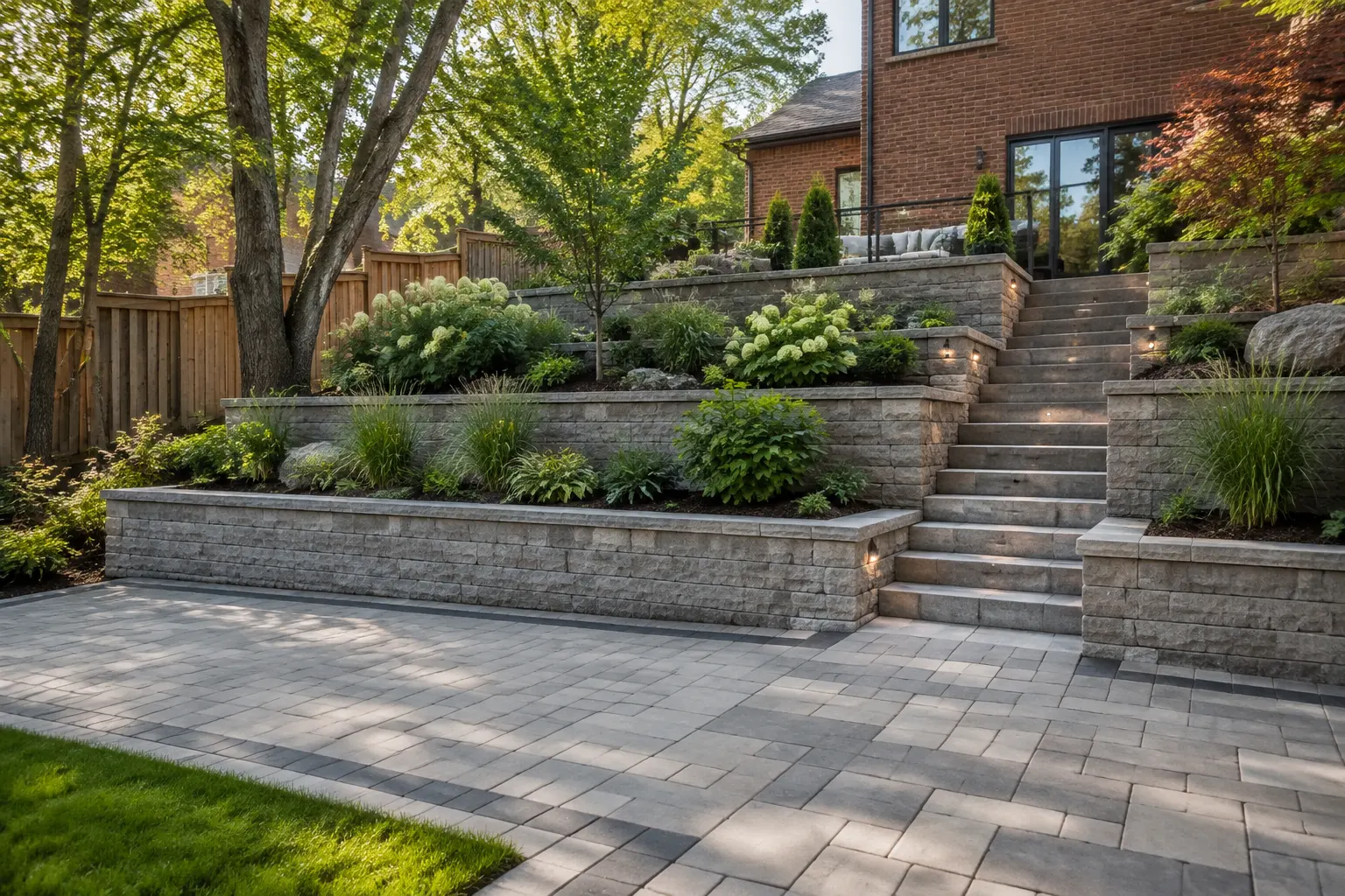 Tiered & Terraced retaining wall example